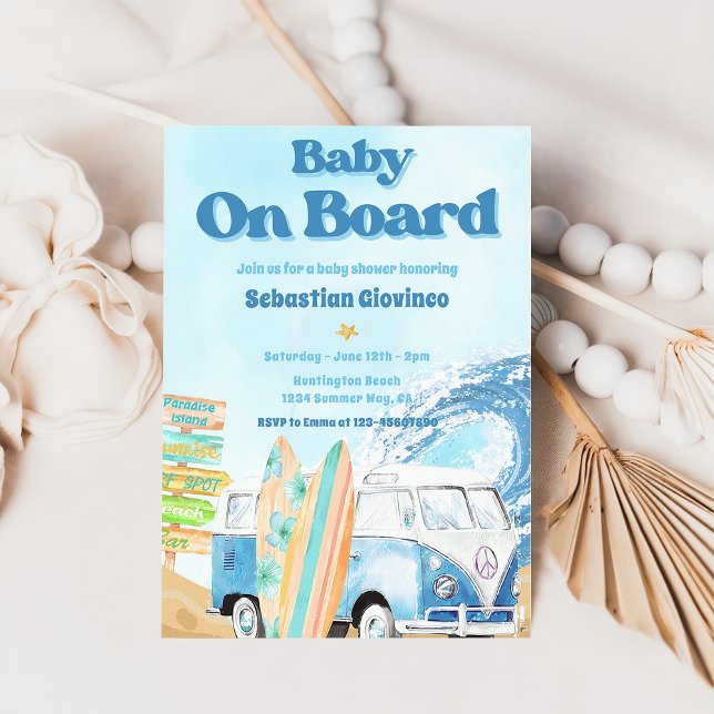 Baby an Bord Beach Baby Dusche Einladung (Von Creator hochgeladen)