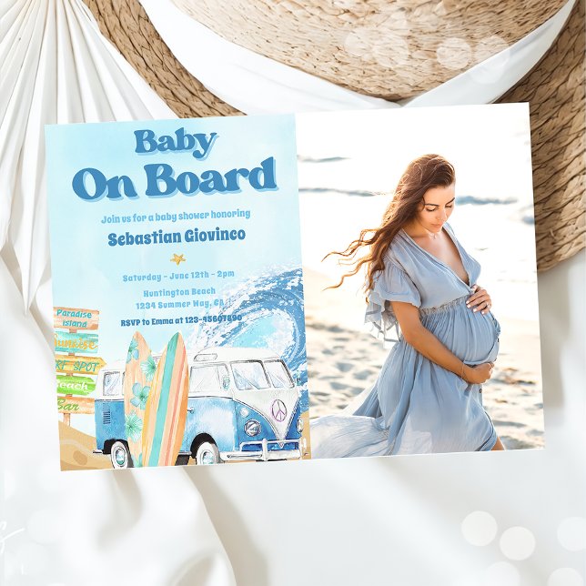 Baby an Bord Beach Baby Dusche Foto Einladung (Von Creator hochgeladen)