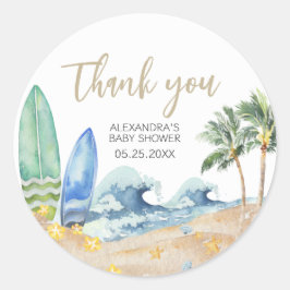 Baby an Bord Beach Baby Dusche Runder Aufkleber