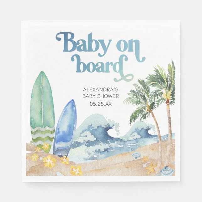 Baby an Bord Beach Baby Dusche Serviette (Vorderseite)