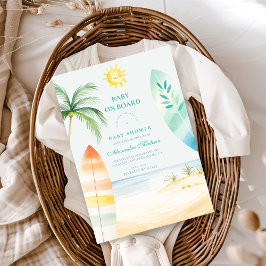 Baby an Bord Beach Surf Baby Dusche Einladung