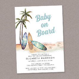 Baby an Bord Beach Surf Baby Dusche Einladung