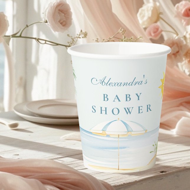 Baby an Bord Beach Surf Baby Dusche Pappbecher (Von Creator hochgeladen)