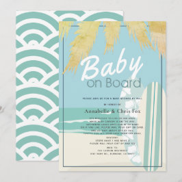 Baby an Bord Beach Surf Boy Baby Dusche per Mail Einladung