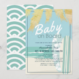 Baby an Bord Beach Surf Boy Drive-by Baby Shower Einladung