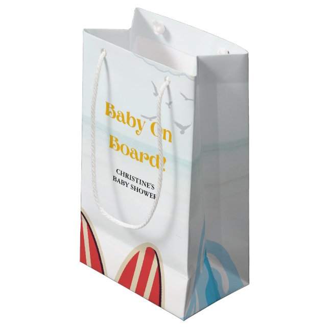Baby an Bord Beachvolleydusche Danke Kleine Geschenktüte (Vorderseite Schrägansicht)