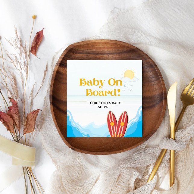 Baby an Bord Beachvolleydusche Danke Serviette (Von Creator hochgeladen)