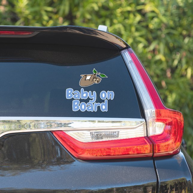 Baby an Bord Blue Niedlich Sloth Aufkleber (Auto Seite)