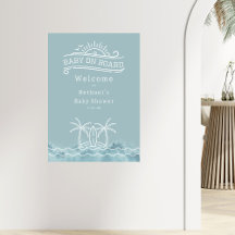 Baby an Bord Blue Surf Baby Dusche Willkommen