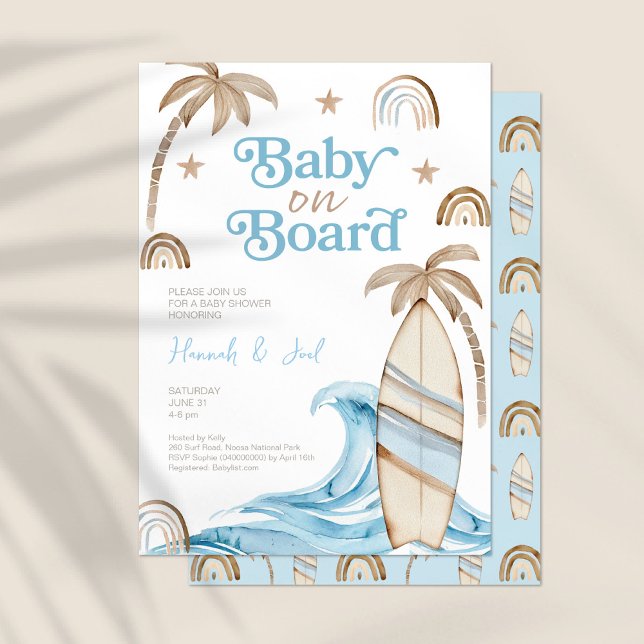 Baby an Bord Boy Boho Kinderdusche Einladung (Von Creator hochgeladen)