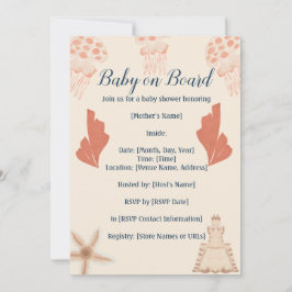 Baby an Bord Coastal Baby Dusche Einladung