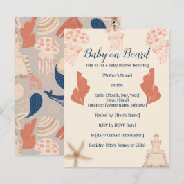 Baby an Bord Coastal Baby Dusche Postkarte