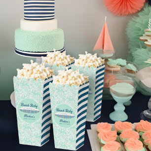 Baby an Bord Coral & Stripes Baby Dusche Popcorn Geschenkschachtel