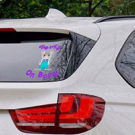Baby an Bord - Elegante Maus - Auto hinten Fensteraufkleber