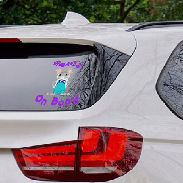 Baby an Bord - Elegante Maus - Auto hinten Fensteraufkleber (Von Creator hochgeladen)