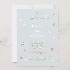 "Baby an Bord" Gingham Beach Pool Baby Dusche Einladung