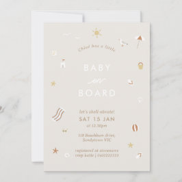 "Baby an Bord" Gingham Beach Pool Baby Dusche Einladung