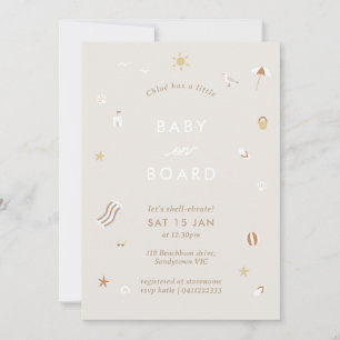 "Baby an Bord" Gingham Beach Pool Baby Dusche Einladung