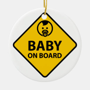 Baby an Bord lustiges Babydesign Keramik Ornament