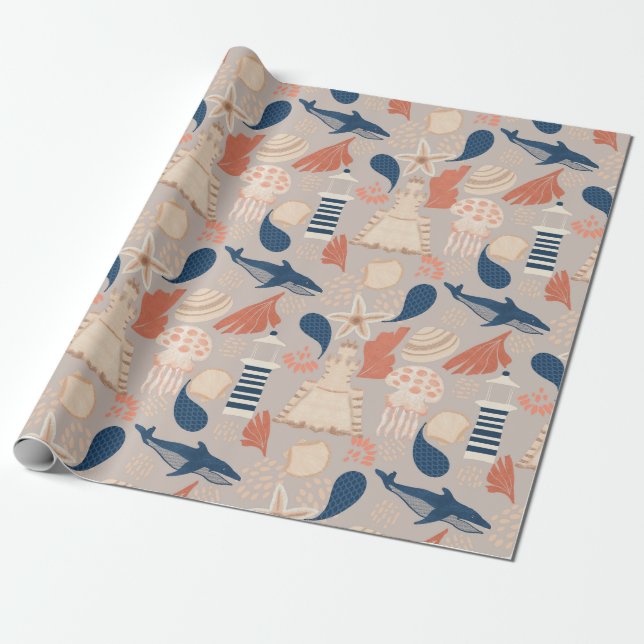 Baby an Bord Nautical Baby Dusche Geschenkpapier (Ungerollt)