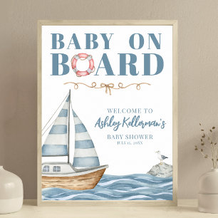 Baby an Bord Nautical Baby Dusche Poster
