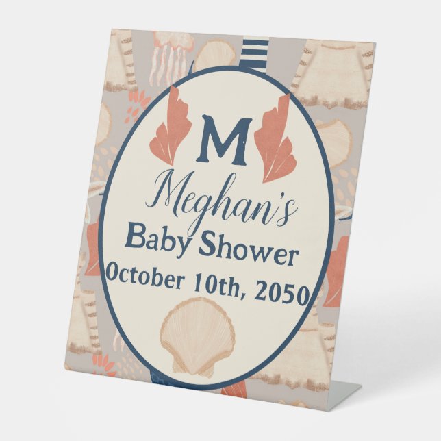 Baby an Bord Nautical Baby Dusche Sockelschild (Vorderseite)