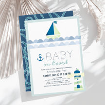 Baby an Bord Nautical Blue Boy Baby Dusche