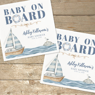 Baby an Bord Nautische Babyparty Serviette