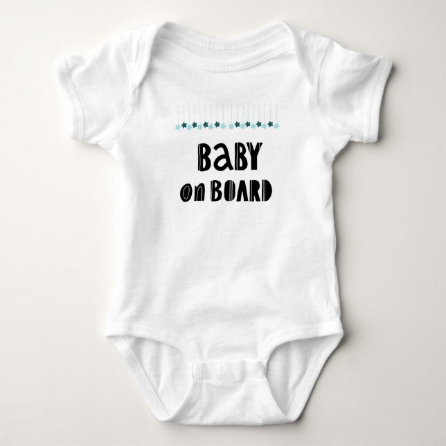 Baby an Bord. Neues geborenes Baby. Süß Baby Strampler (Vorderseite)