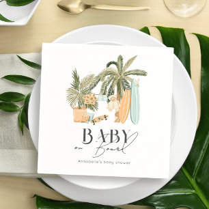 Baby an Bord Palm Tree Surfboard Baby Dusche Serviette