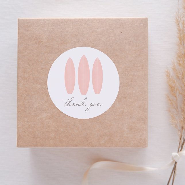 Baby an Bord Pink Surfboard Babydusche Runder Aufkleber (Von Creator hochgeladen)