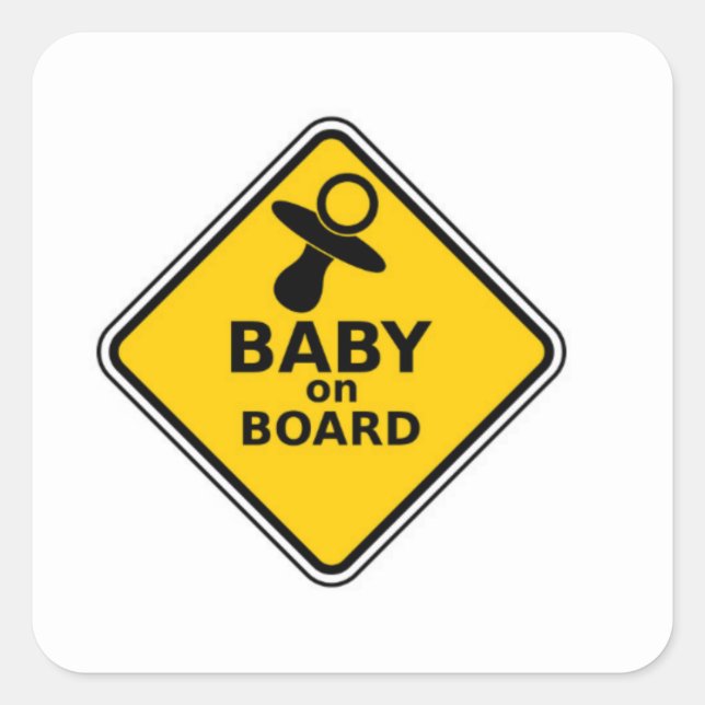 Baby an Bord Quadratischer Aufkleber (Vorderseite)