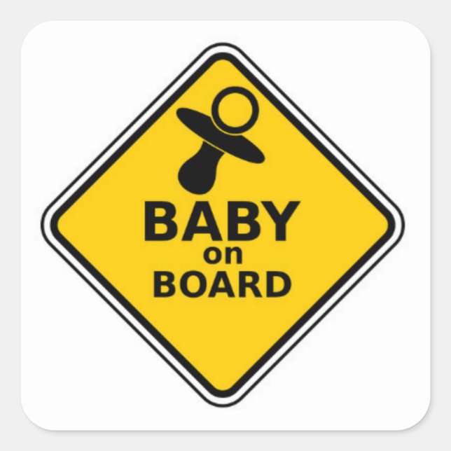Baby an Bord Quadratischer Aufkleber (Vorderseite)