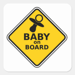 Baby an Bord Quadratischer Aufkleber