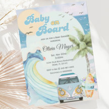 Baby an Bord Retro Surfing Beach Baby Dusche