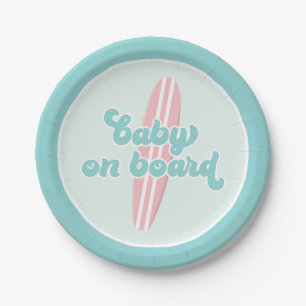 Baby an Bord Rosa Strand Baby-Party Teller