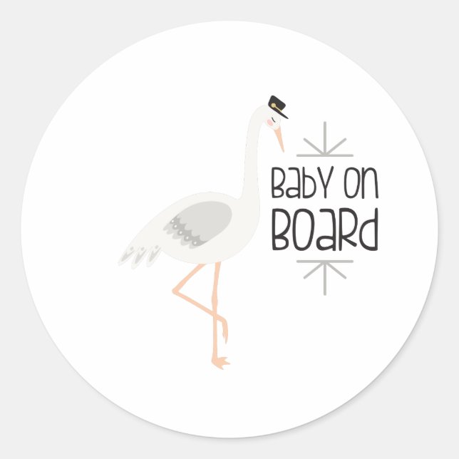 Baby an Bord Runder Aufkleber (Vorderseite)