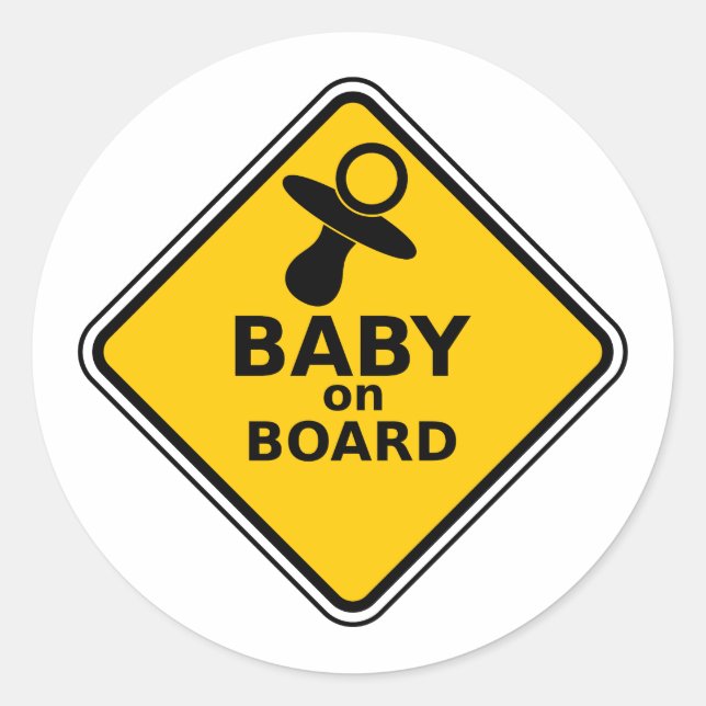 Baby an Bord Runder Aufkleber (Vorderseite)
