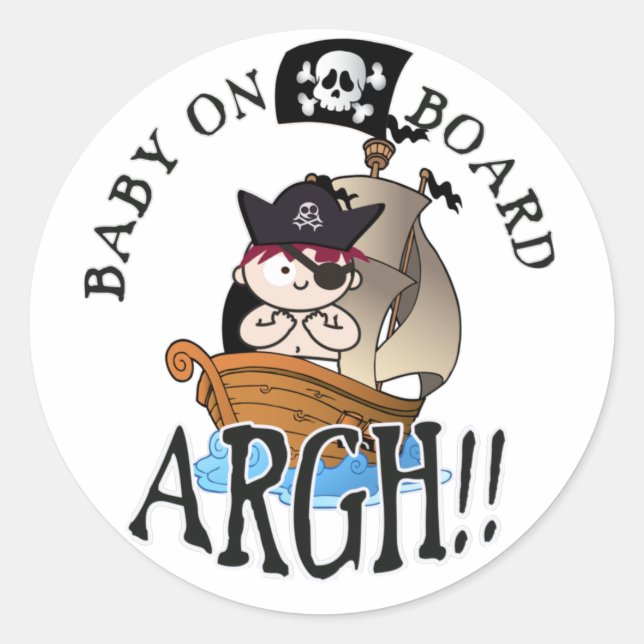 Baby an Bord Runder Aufkleber (Vorderseite)