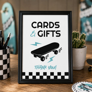Baby an Bord Skateboard Kinderduschkarten & Gesche Poster
