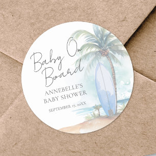 Baby an Bord Strand-Baby-Party Runder Aufkleber
