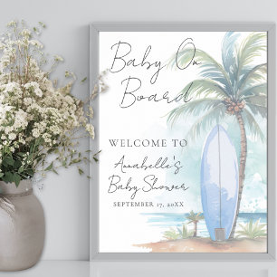 Baby an Bord Strand-Baby-Party-Willkommensschild Poster
