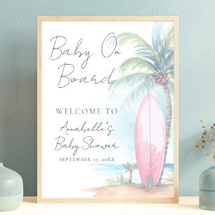 Baby an Bord Strand-Baby-Party-Willkommensschild Poster