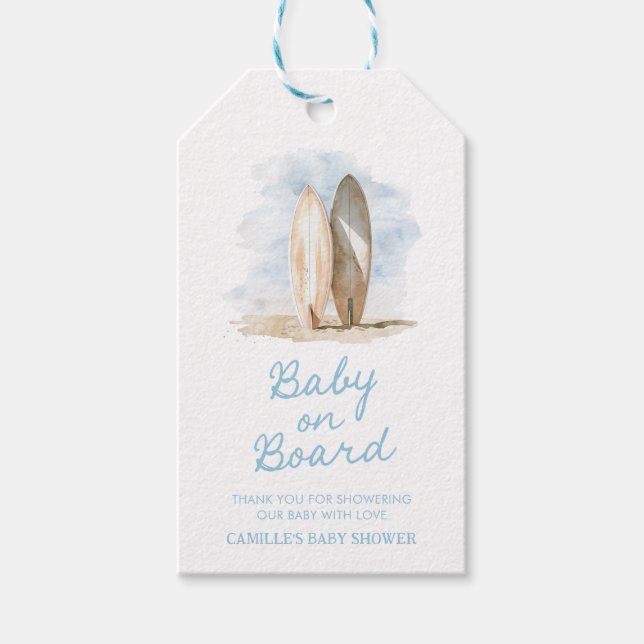 Baby an Bord Summer Boy Baby Dusche Geschenkanhänger (Vorderseite)