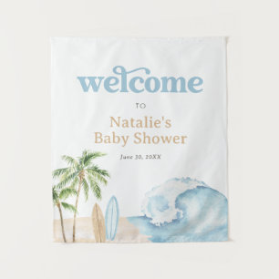 Baby an Bord Surf Baby Baby Shower Willkommensschi Wandteppich