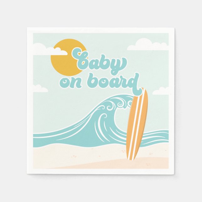 Baby an Bord Surf Beach Baby Dusche Serviette (Vorderseite)