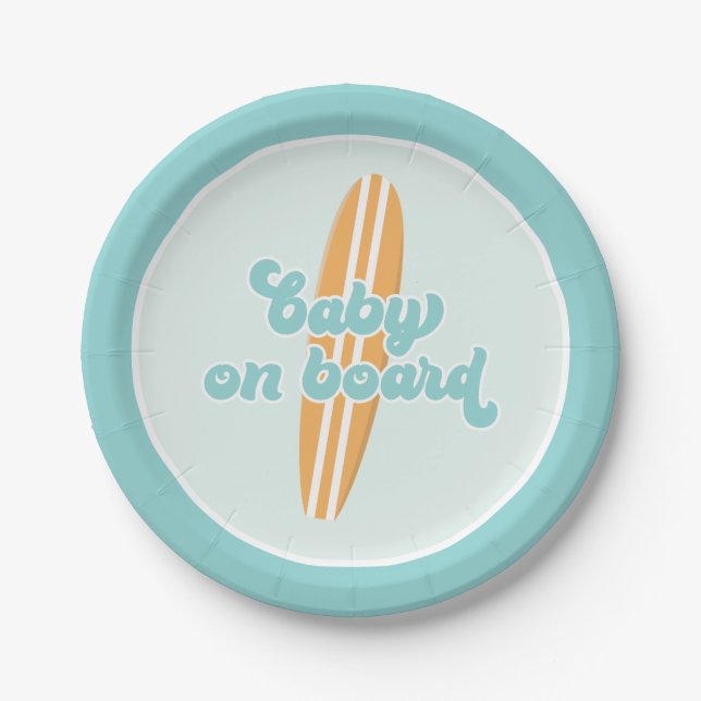Baby an Bord Surf Beach Baby Duschpapier Teller (Vorderseite)