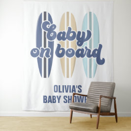 Baby an Bord Surfboard Beach Baby Duschband Wandteppich