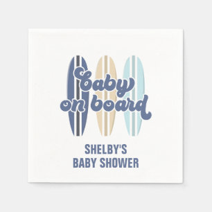 Baby an Bord Surfboard Beach Baby Dusche Napkins Serviette