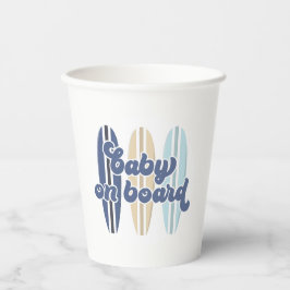 Baby an Bord Surfboard Beach Baby Dusche Pappbecher